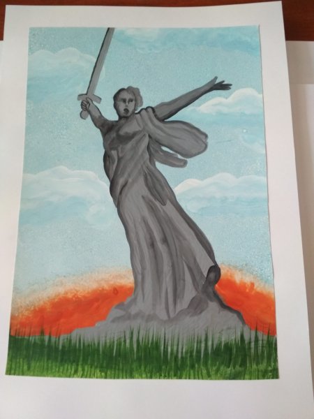 Родина-мать Волгоград рисунок