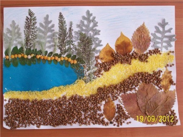 Поделки из крупы на тему осень