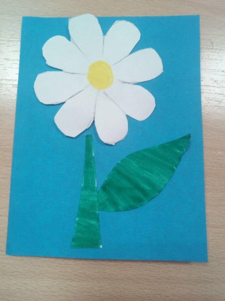 Аппликация Ромашка в младшей группе