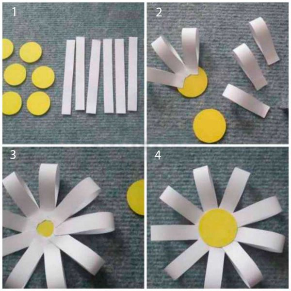 Ромашка из бумаги для детей