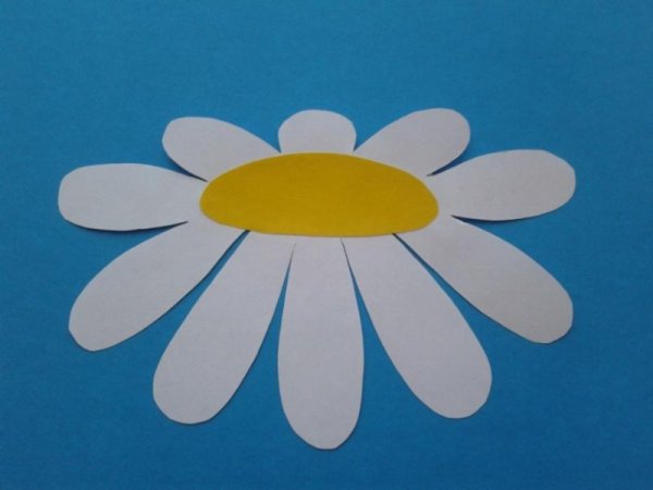 Аппликация Ромашка в подготовительной группе