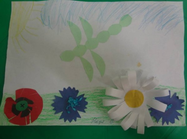 Аппликация в средней группе на тему Ромашка