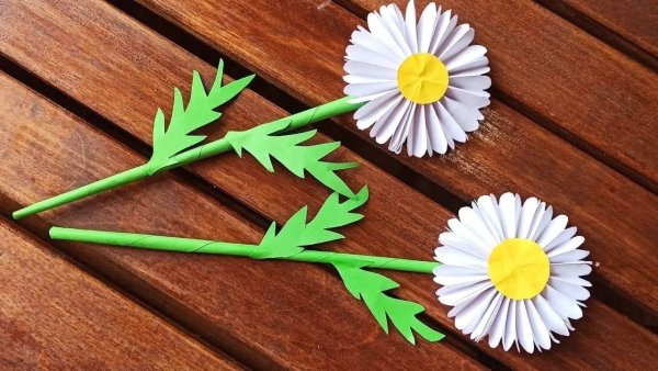 Оригами Ромашка из бумаги