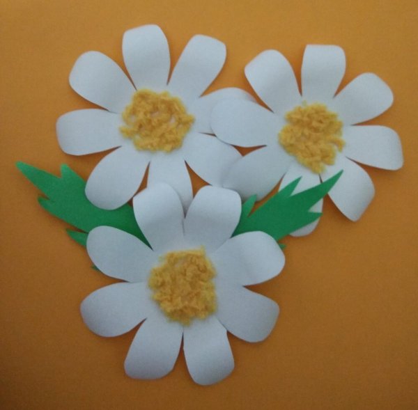 Ромашка аппликация для детей младшего возраста