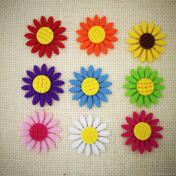 Цветочки из фетра