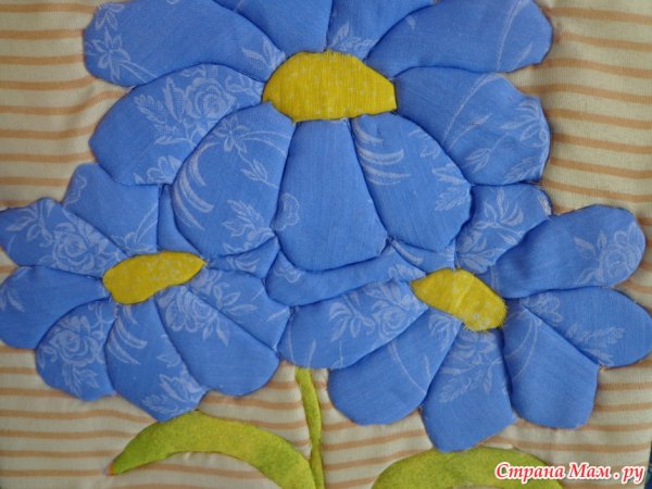 Аппликация Ромашка на ткани