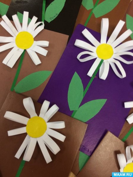 Аппликация Ромашка в средней группе