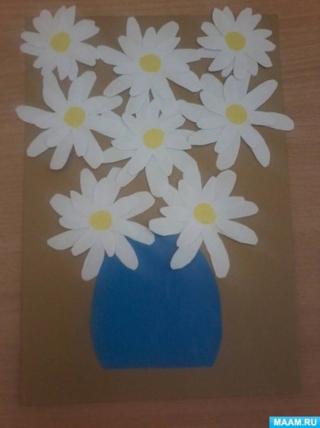 Аппликация букет ромашек