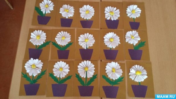 Аппликация цветы старшая группа