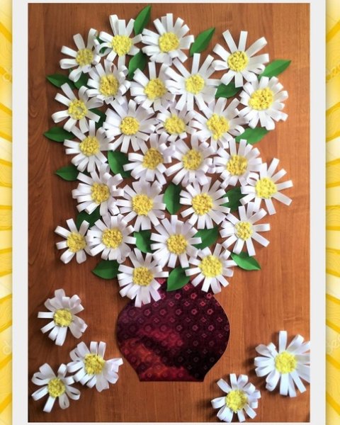 Поделка Ромашка из бумаги для детей