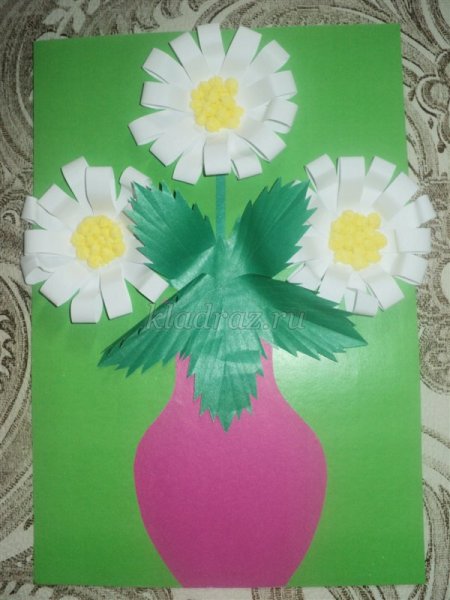 Ваза с цветами поделка из бумаги