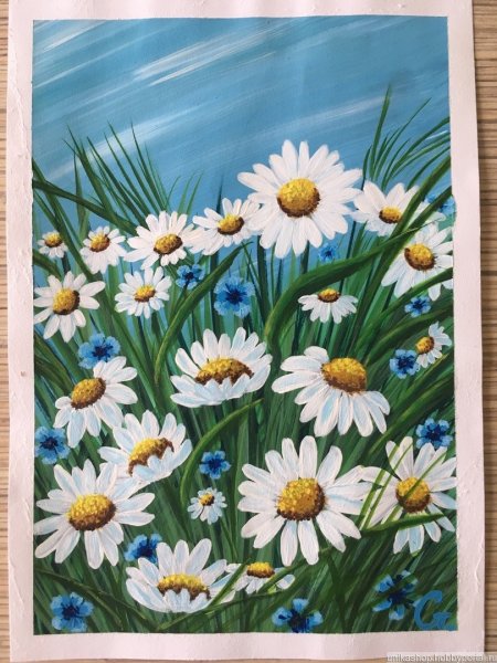 Пластилиновая живопись ромашки