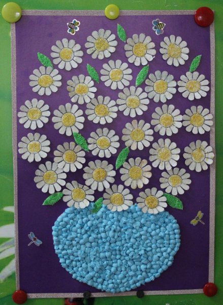 Аппликация Ромашка в средней группе