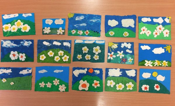 Аппликация Ромашковая Поляна