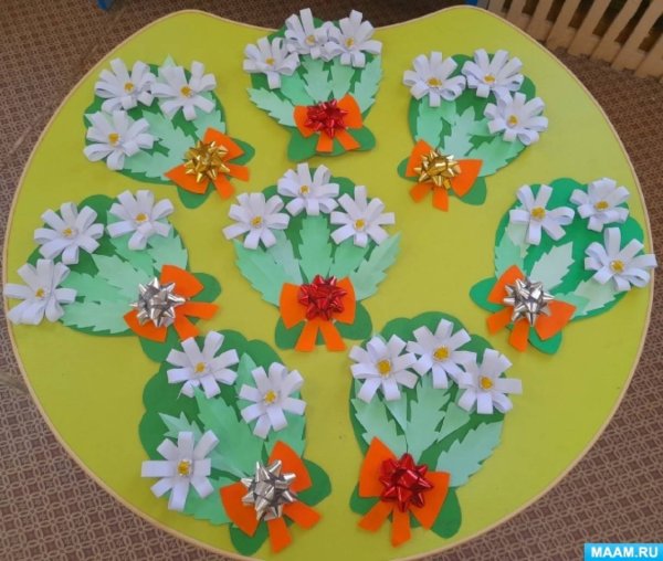 Аппликация Ромашка в средней группе