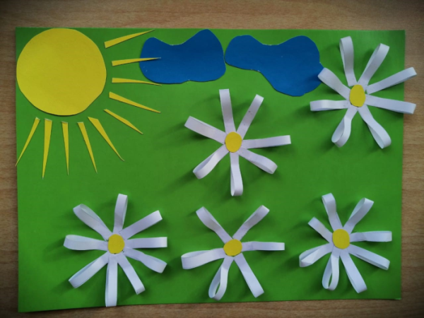 Аппликация Ромашковая Поляна 1 класс