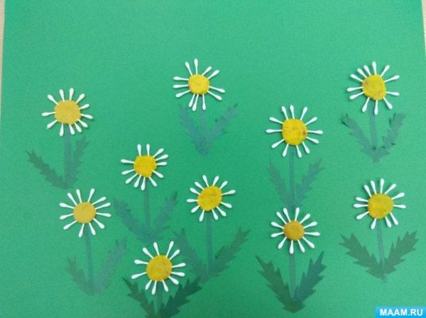 Аппликация Ромашка в средней группе