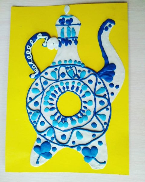 Пластилинография Гжель