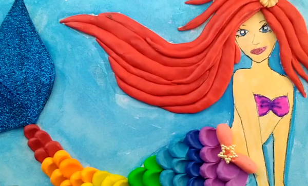 Русалка из цветной бумаги