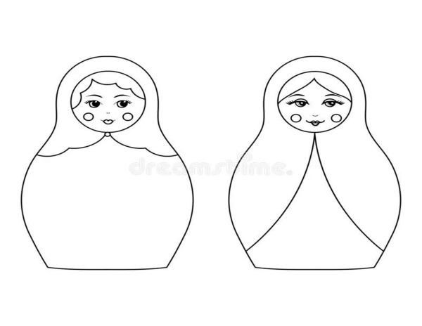 Матрешка трафарет