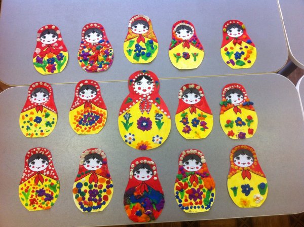 Пластилинография в старшей группе на тему Матрешка