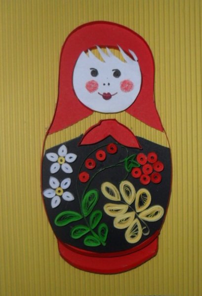 Аппликация на тему Матрешка