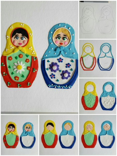 Аппликация Матрешка в старшей группе