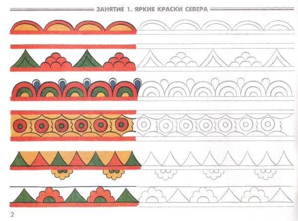 Элементы пермогорской росписи для детей