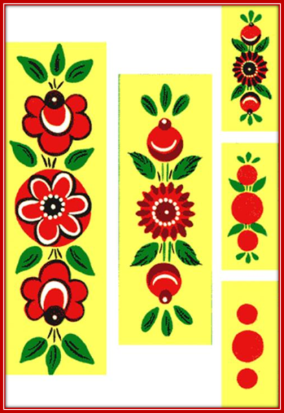 Рисование Городецкая роспись в старшей группе Комарова