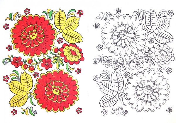 Хохлома трафарет