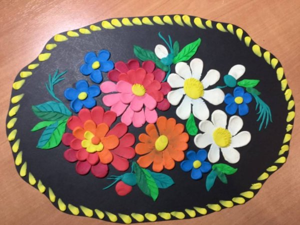 Жостовский поднос пластилинография