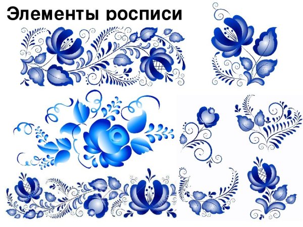 Гжель роспись элементы узора
