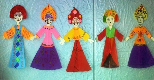 Аппликация народный костюм