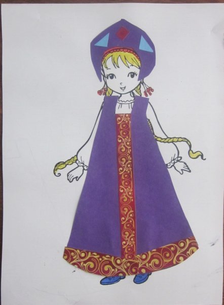 Кукла в национальном костюме рисование в подготовительной группе
