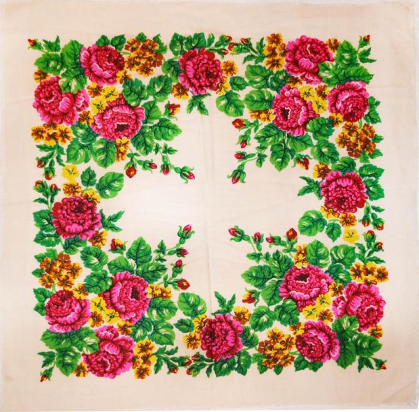 Цветочные узоры на Павловских платках