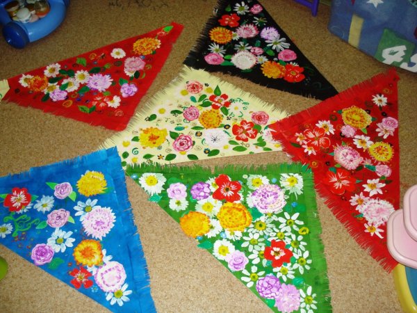 Украшение платка в подготовительной группе