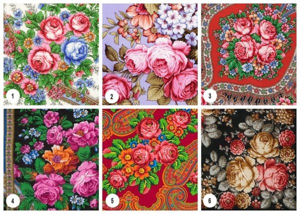 Русские платки с узорами