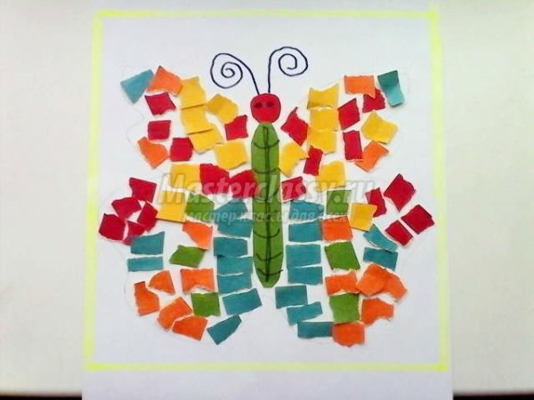 Обрывная аппликация из бумаги