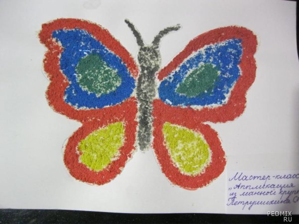 Обрывная аппликация бабочка