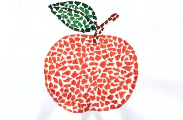 Яблоко мозаика из цветной бумаги