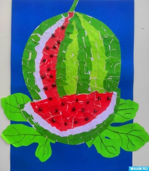 Аппликация Арбуз в подготовительной группе