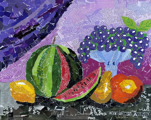 Натюрморт в технике аппликации