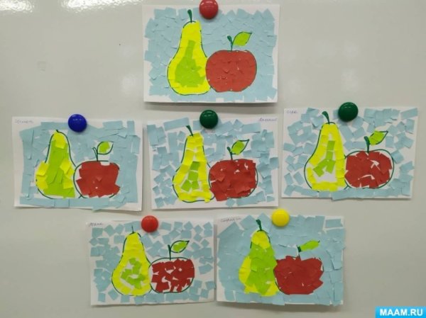 Аппликация ягоды в средней группе