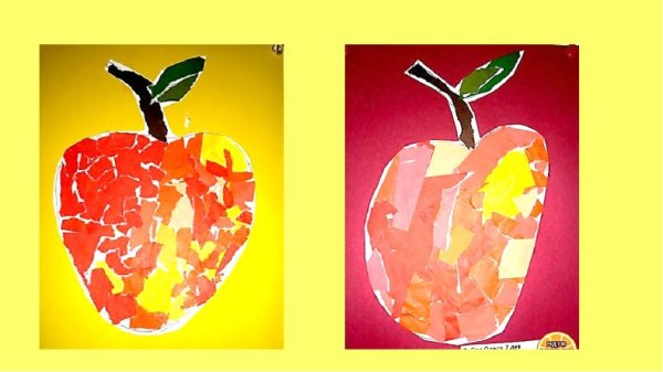 Аппликация из отрывной бумаги