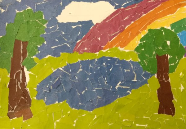 Мозаичная Обрывная аппликация