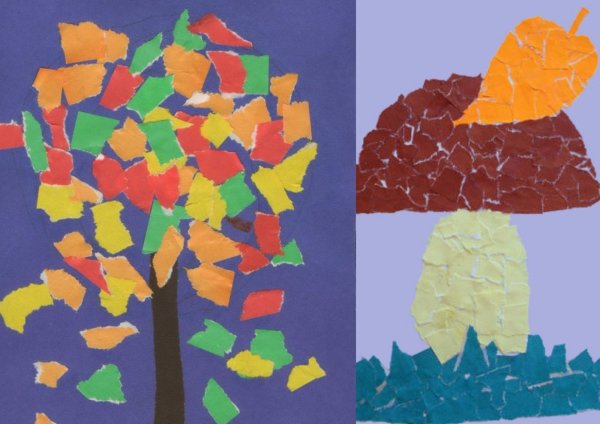 Аппликация из рваной бумаги