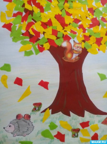 Коллективная осенняя аппликация