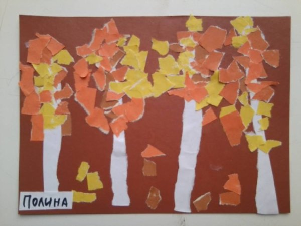 Обрывная аппликация из бумаги