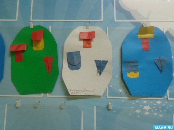 Аппликация рюкзачок с кармашками в подготовительной группе