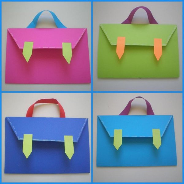 Поделка рюкзак из бумаги для детей